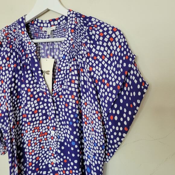 Tyler Boe Paige Flutter Sleeve Top in Blue Multi Small - Picture 9 of 9